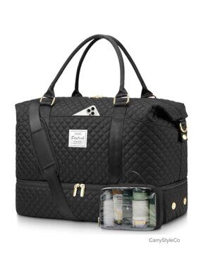 Travel Duffle Bag with Shoe Compartment Carry On Weekender for Airplane